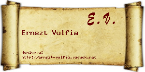 Ernszt Vulfia névjegykártya